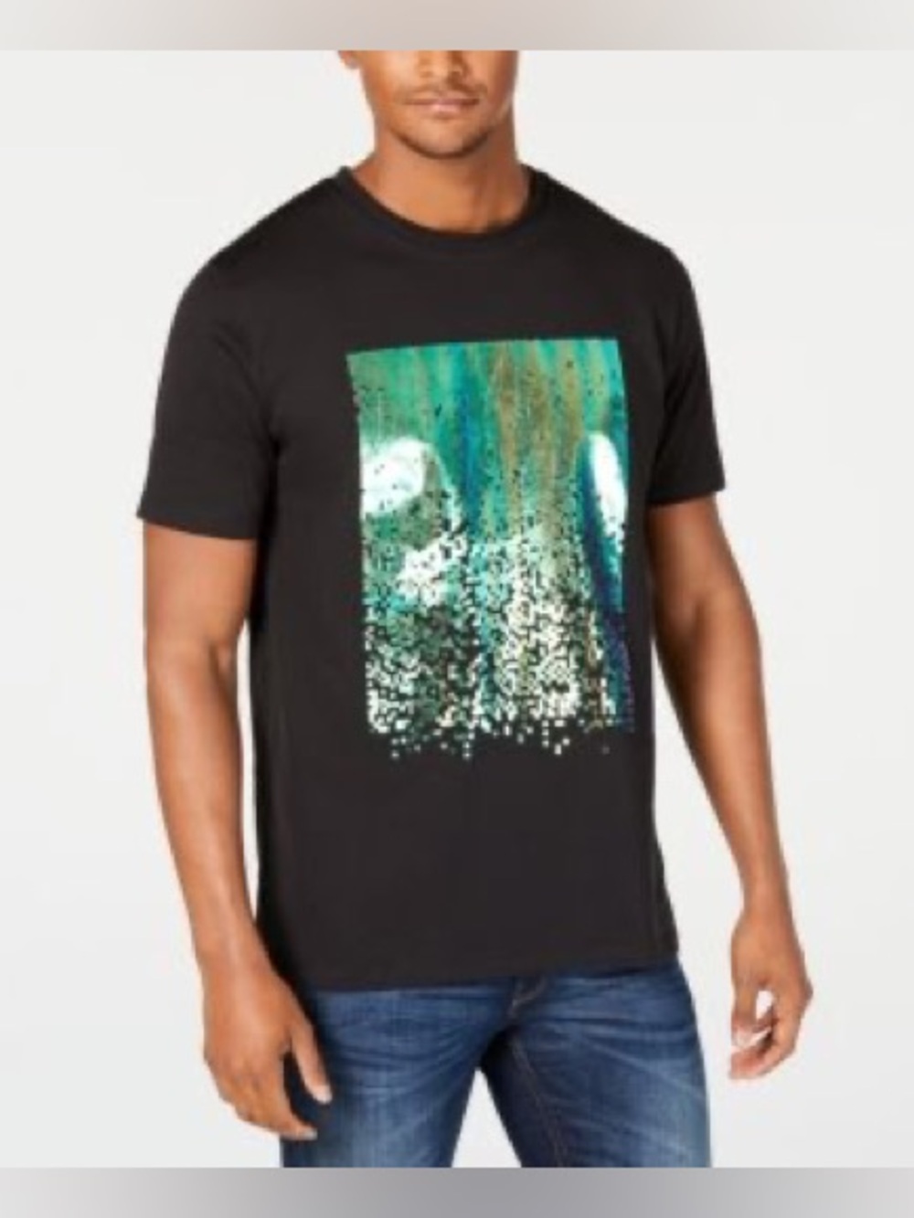 Boss By Hugo Boss Black Graphic Jersey Dazzle Iridescent T-shirt Size XXL